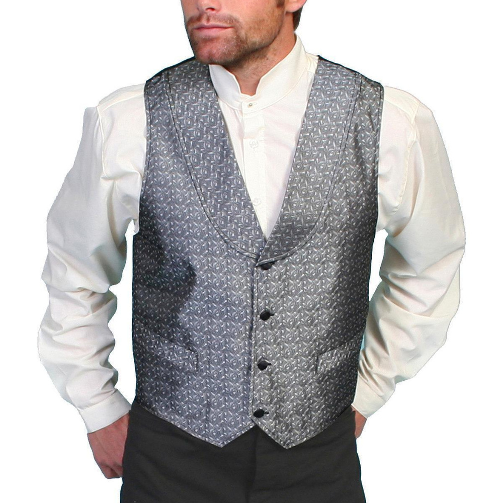 NWT Scully Mens Silver Spring Steampunk Vest  L 44